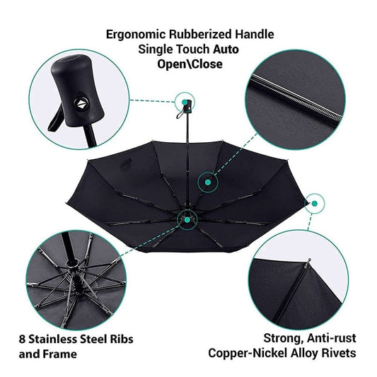Auto Open Close Umbrella - Black